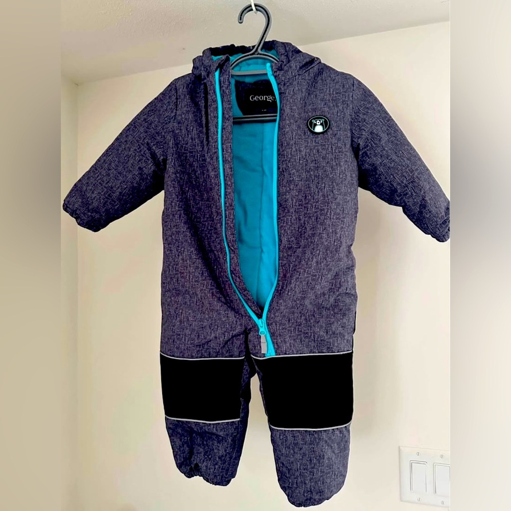 George Kids One Piece Footie - Gray and Black